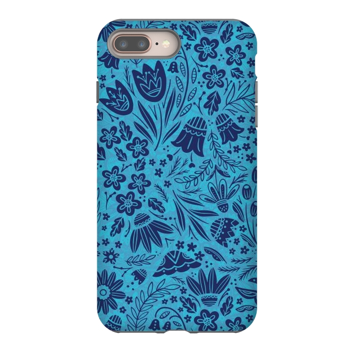 iPhone 7 plus StrongFit Dainty Blue Floral by Noonday Design