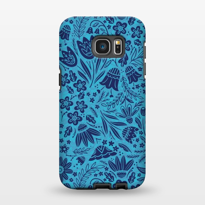 Galaxy S7 EDGE StrongFit Dainty Blue Floral by Noonday Design