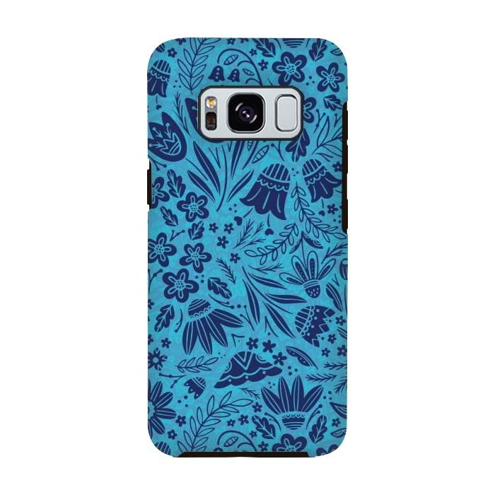 Galaxy S8 StrongFit Dainty Blue Floral by Noonday Design