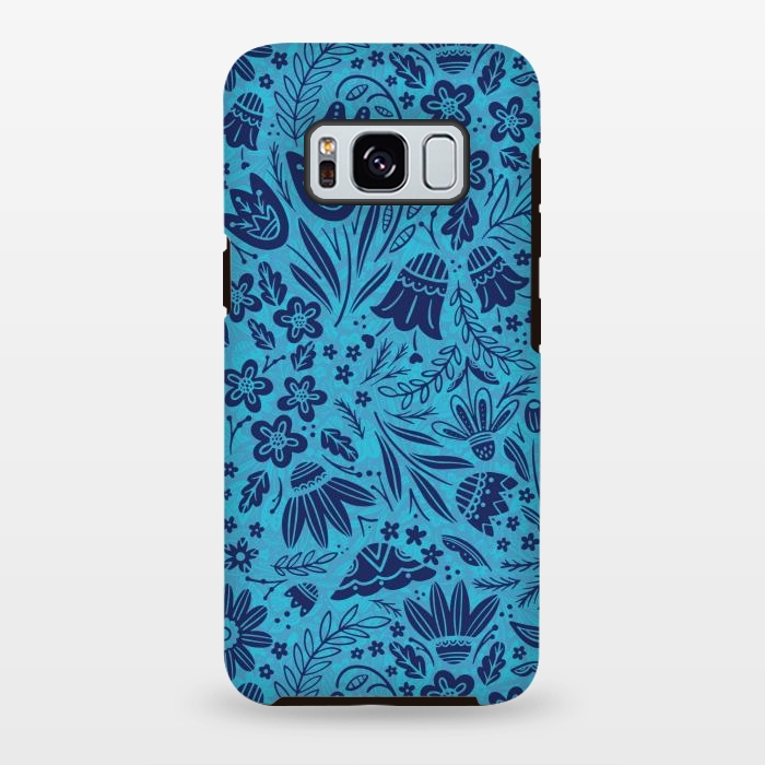 Galaxy S8 plus StrongFit Dainty Blue Floral by Noonday Design