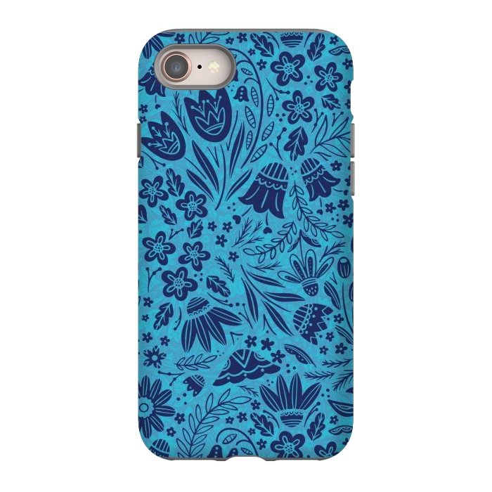 iPhone 8 StrongFit Dainty Blue Floral by Noonday Design