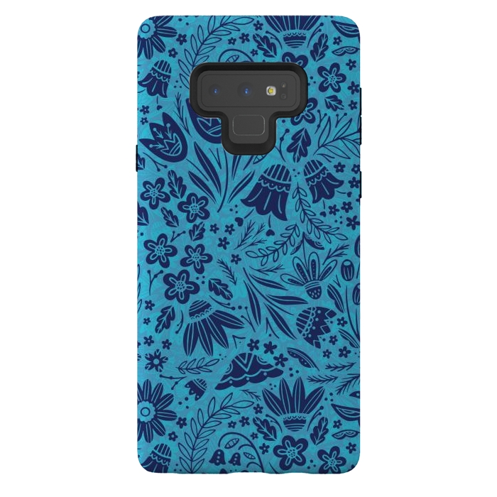 Galaxy Note 9 StrongFit Dainty Blue Floral by Noonday Design