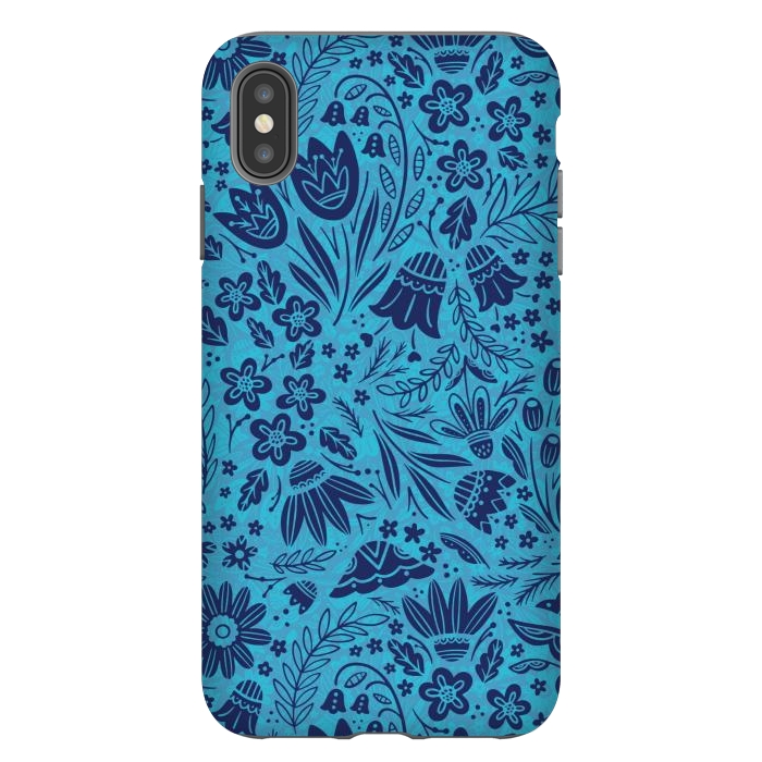 iPhone Xs Max StrongFit Dainty Blue Floral by Noonday Design