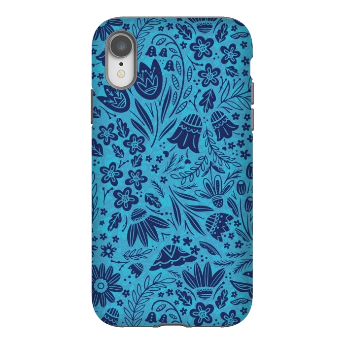 iPhone Xr StrongFit Dainty Blue Floral by Noonday Design