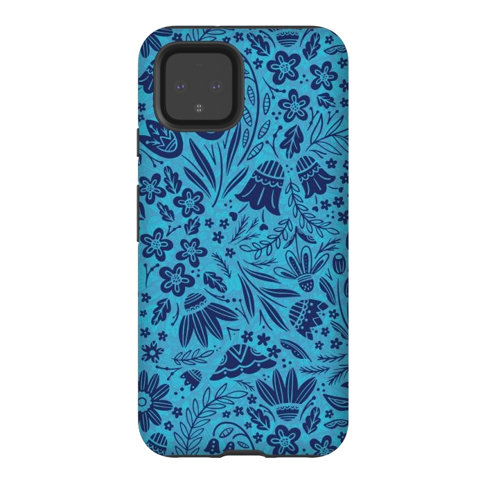 Pixel 4 StrongFit Dainty Blue Floral by Noonday Design