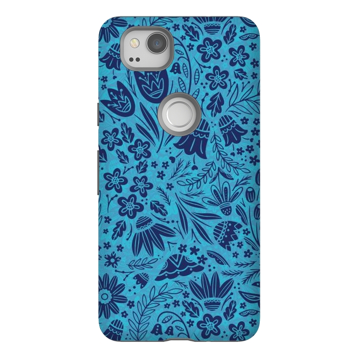 Pixel 2 StrongFit Dainty Blue Floral by Noonday Design