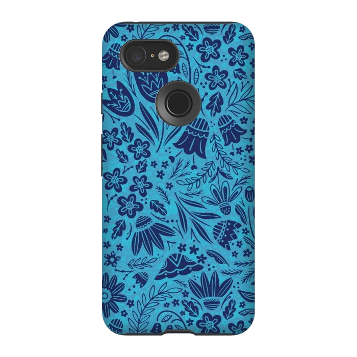 Pixel 3 StrongFit Dainty Blue Floral by Noonday Design