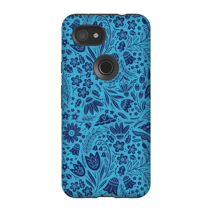 Pixel 3A StrongFit Dainty Blue Floral by Noonday Design