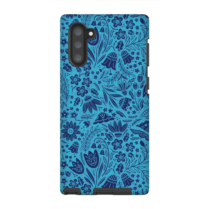 Galaxy Note 10 StrongFit Dainty Blue Floral by Noonday Design