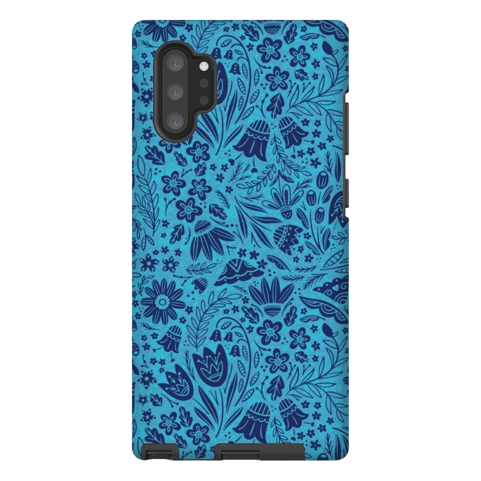 Galaxy Note 10 plus StrongFit Dainty Blue Floral by Noonday Design