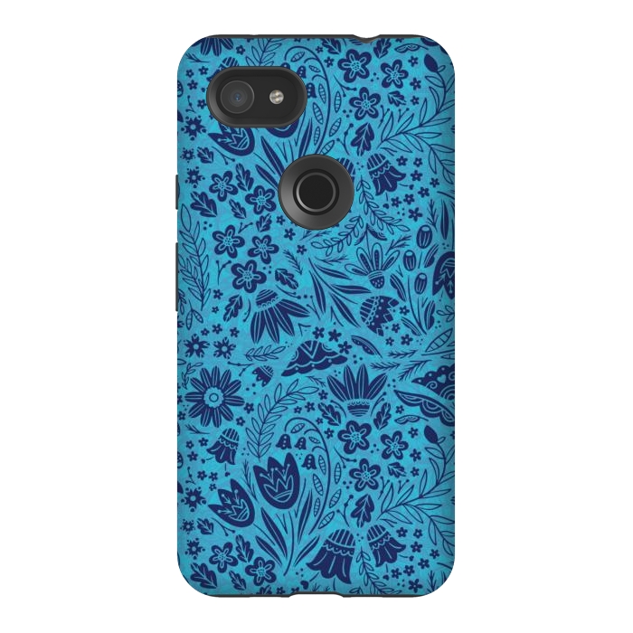 Pixel 3AXL StrongFit Dainty Blue Floral by Noonday Design