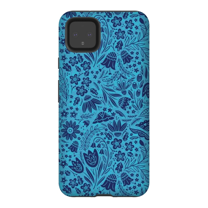 Pixel 4XL StrongFit Dainty Blue Floral by Noonday Design