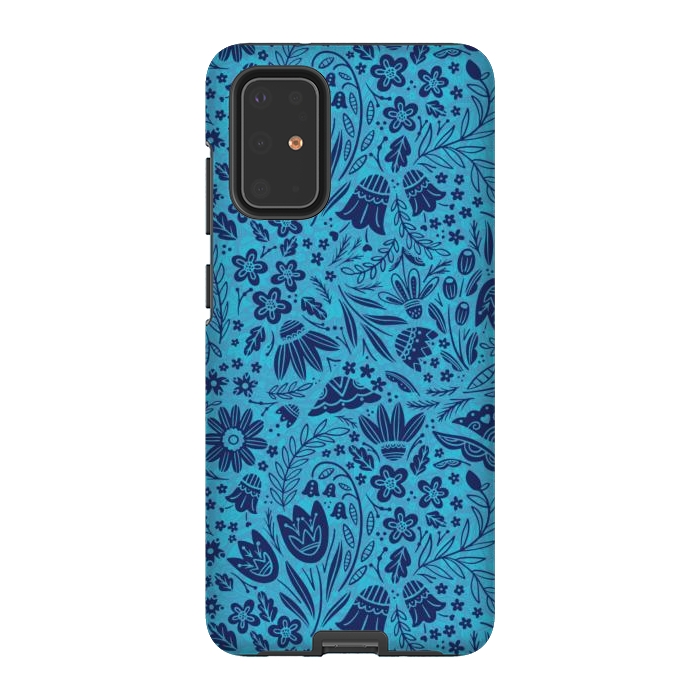 Galaxy S20 Plus StrongFit Dainty Blue Floral by Noonday Design