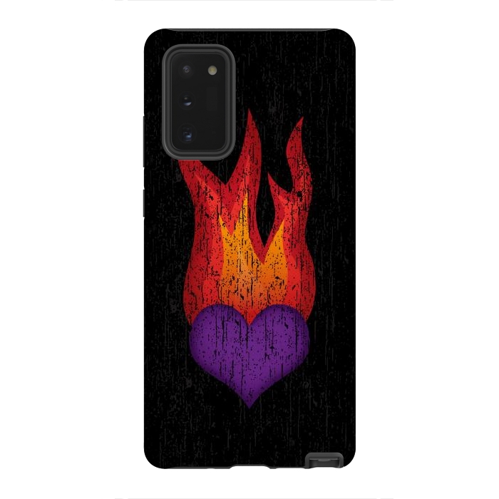 Galaxy Note 20 StrongFit Heart on Fire by Majoih