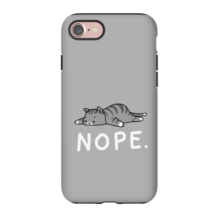 iPhone 7 StrongFit Nope Lazy Cat  by Vó Maria