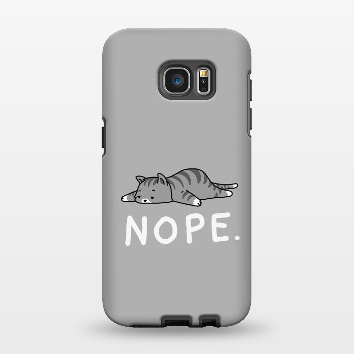 Galaxy S7 EDGE StrongFit Nope Lazy Cat  by Vó Maria