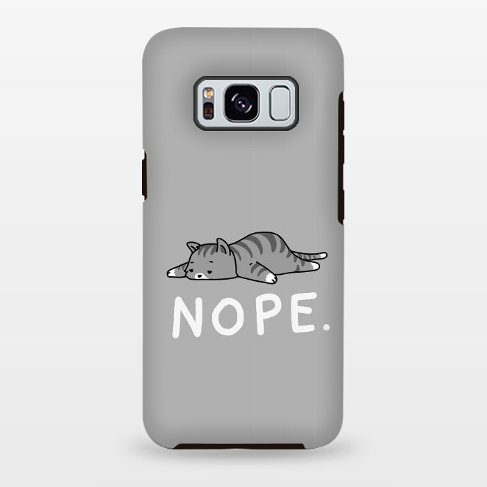 Galaxy S8 plus StrongFit Nope Lazy Cat  by Vó Maria