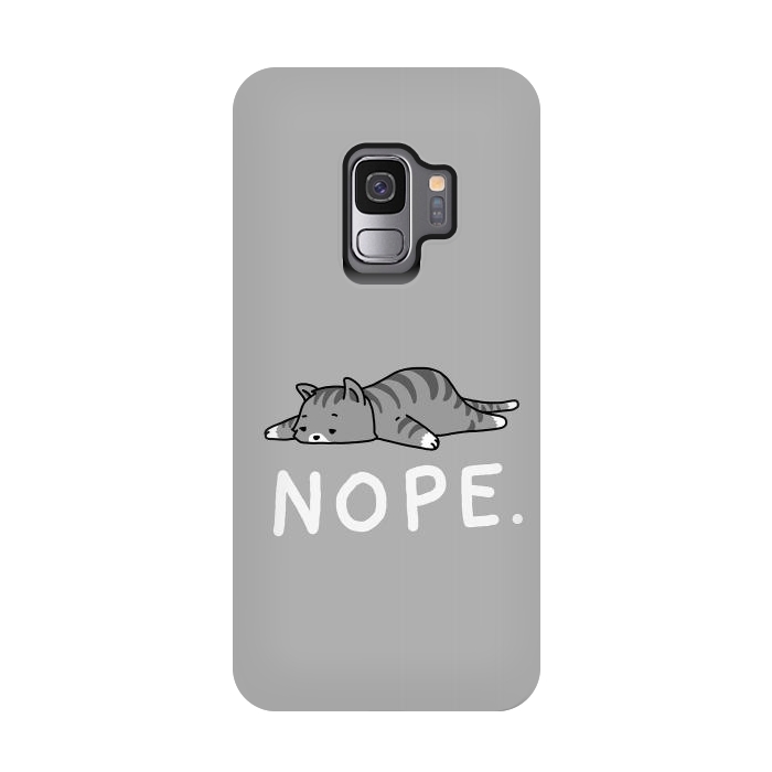 Galaxy S9 StrongFit Nope Lazy Cat  by Vó Maria