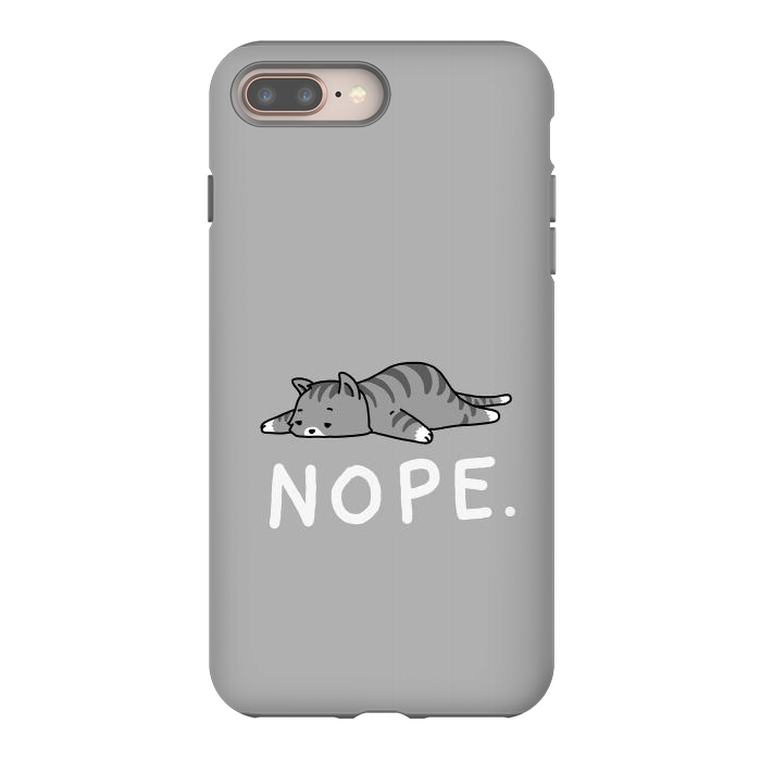 iPhone 8 plus StrongFit Nope Lazy Cat  by Vó Maria