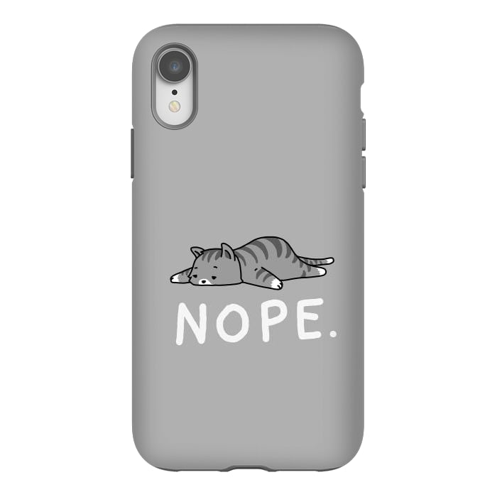 iPhone Xr StrongFit Nope Lazy Cat  by Vó Maria