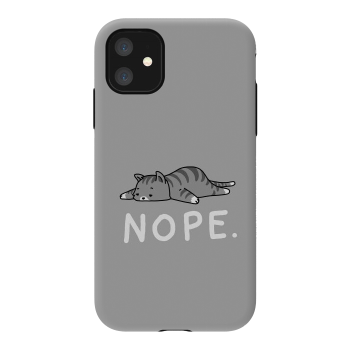 iPhone 11 StrongFit Nope Lazy Cat  by Vó Maria