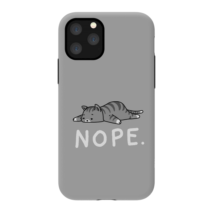 iPhone 11 Pro StrongFit Nope Lazy Cat  by Vó Maria