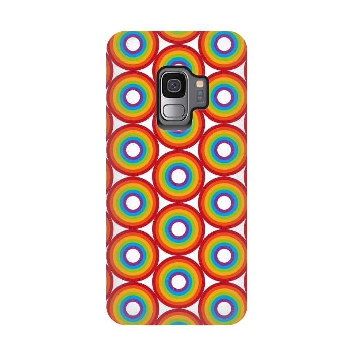 Galaxy S9 StrongFit Rainbow Circle Pattern by Majoih