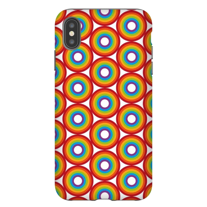 iPhone Xs Max StrongFit Rainbow Circle Pattern by Majoih