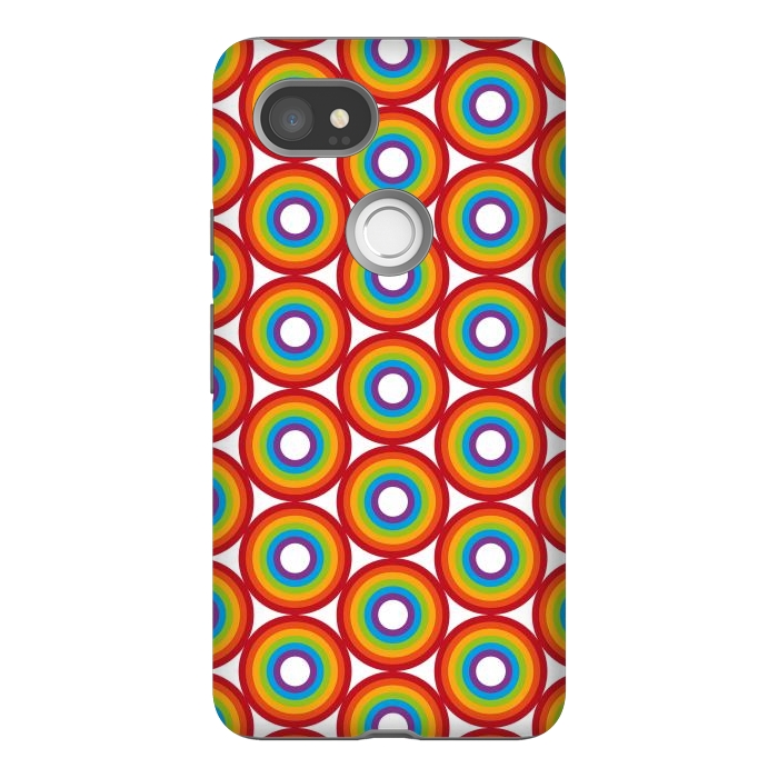 Pixel 2XL StrongFit Rainbow Circle Pattern by Majoih