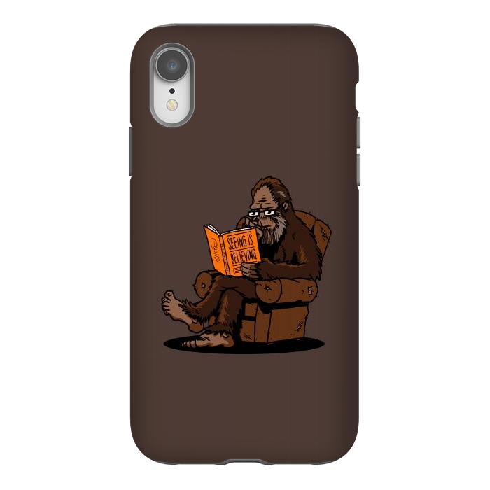 iPhone Xr StrongFit BigFoot Reading Book - Seeing is Believing by Vó Maria