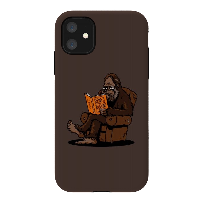 iPhone 11 StrongFit BigFoot Reading Book - Seeing is Believing by Vó Maria