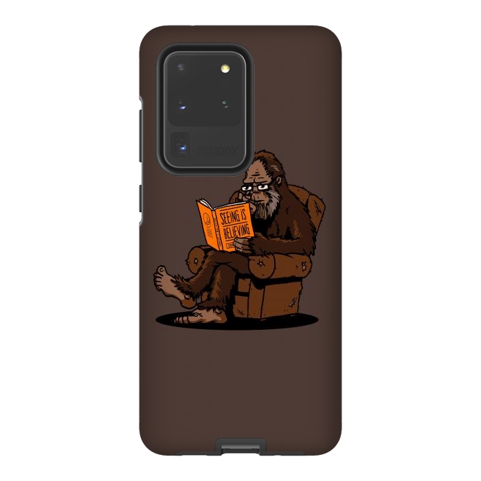 Galaxy S20 Ultra StrongFit BigFoot Reading Book - Seeing is Believing by Vó Maria