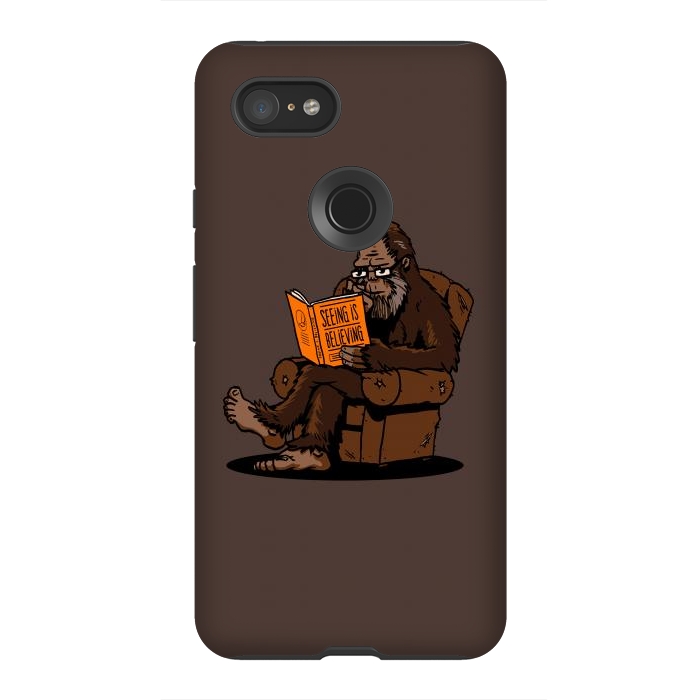 Pixel 3XL StrongFit BigFoot Reading Book - Seeing is Believing by Vó Maria