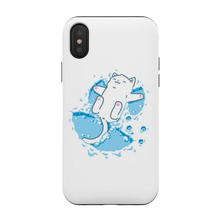 iPhone Xs / X StrongFit Cat Snow Angel  by Vó Maria