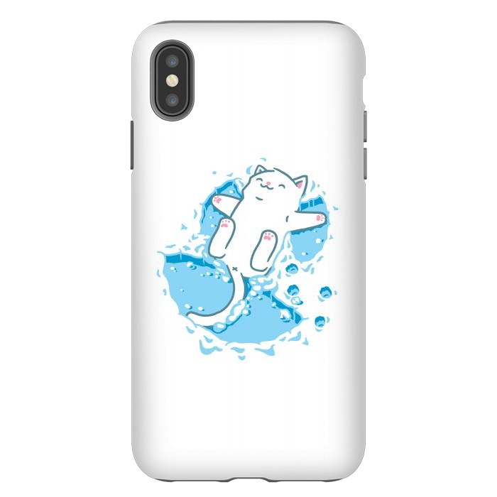 iPhone Xs Max StrongFit Cat Snow Angel  by Vó Maria