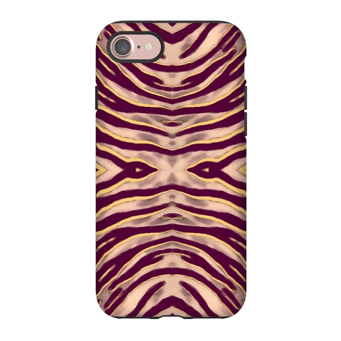 iPhone 7 StrongFit Tan brown tiger stripes print by Oana 