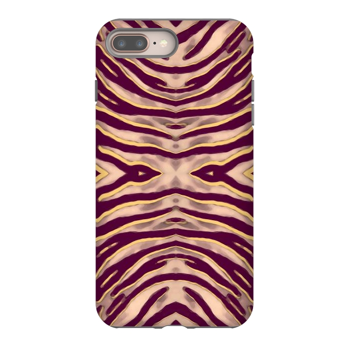iPhone 7 plus StrongFit Tan brown tiger stripes print by Oana 