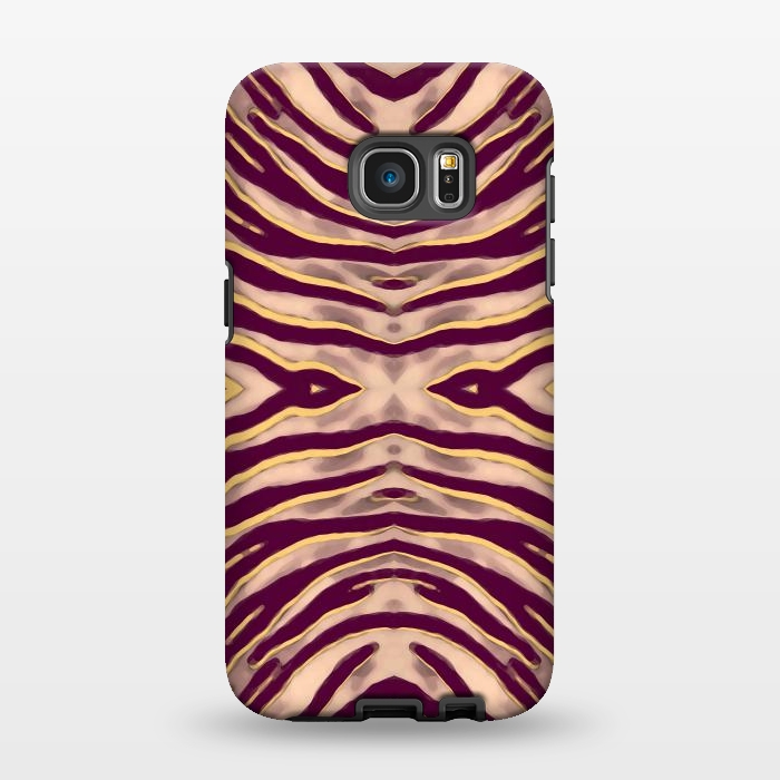 Galaxy S7 EDGE StrongFit Tan brown tiger stripes print by Oana 