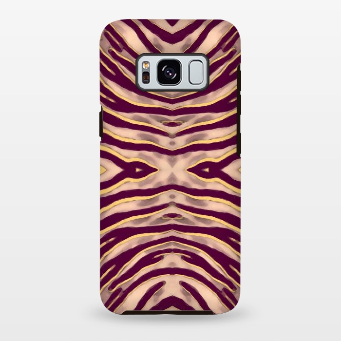 Galaxy S8 plus StrongFit Tan brown tiger stripes print by Oana 