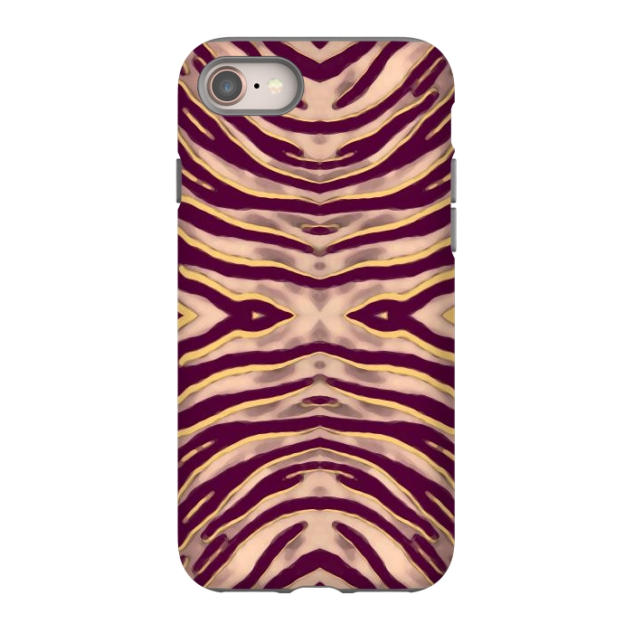 iPhone 8 StrongFit Tan brown tiger stripes print by Oana 