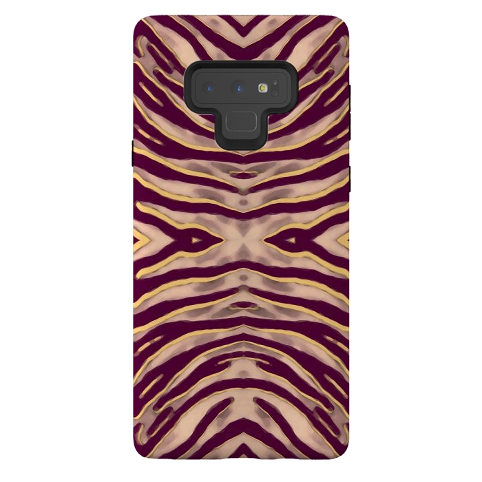 Galaxy Note 9 StrongFit Tan brown tiger stripes print by Oana 