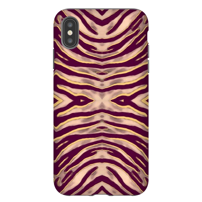 iPhone Xs Max StrongFit Tan brown tiger stripes print by Oana 