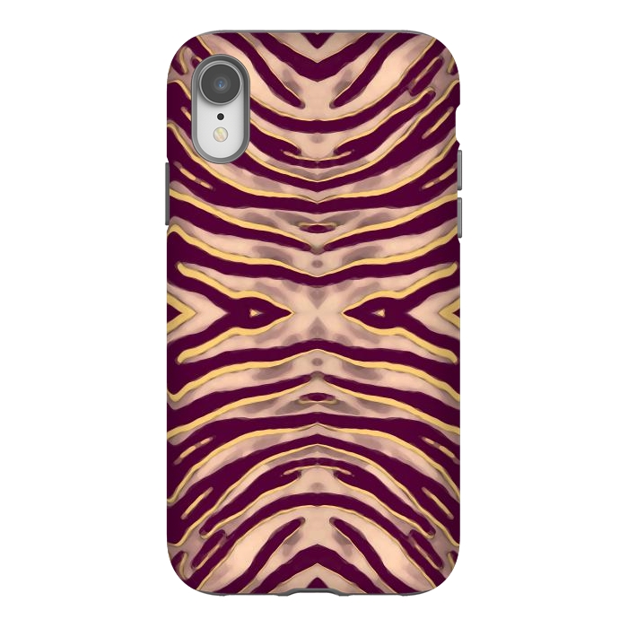 iPhone Xr StrongFit Tan brown tiger stripes print by Oana 