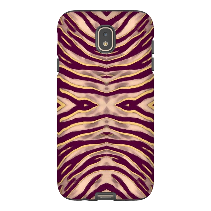 Galaxy J7 StrongFit Tan brown tiger stripes print by Oana 