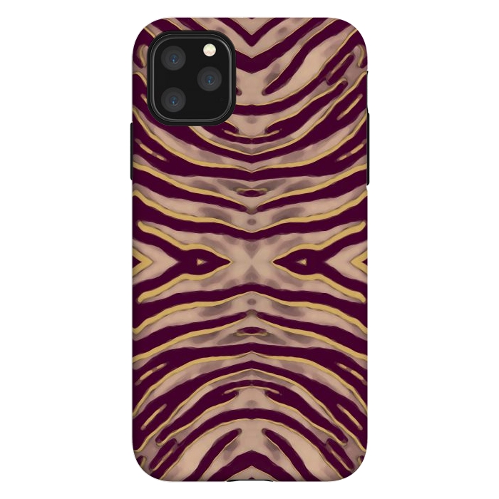 iPhone 11 Pro Max StrongFit Tan brown tiger stripes print by Oana 