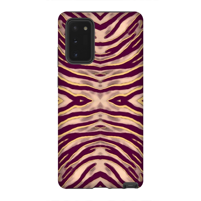 Galaxy Note 20 StrongFit Tan brown tiger stripes print by Oana 