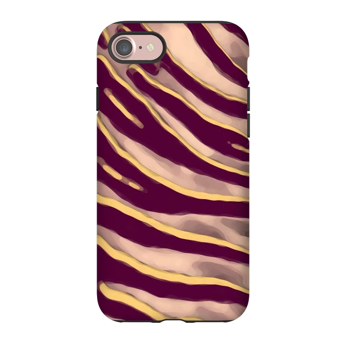 iPhone 7 StrongFit Minimal tiger print stripes brown neutral by Oana 
