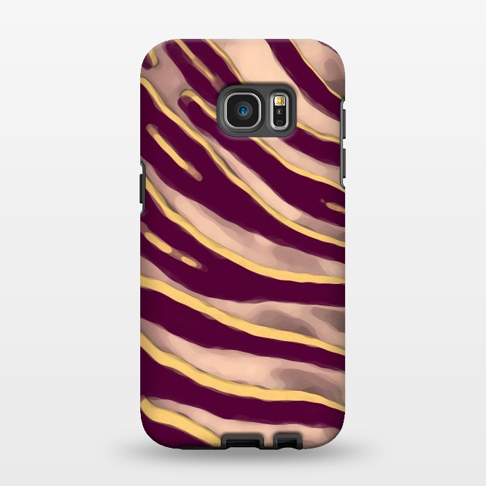 Galaxy S7 EDGE StrongFit Minimal tiger print stripes brown neutral by Oana 