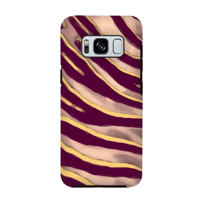 Galaxy S8 StrongFit Minimal tiger print stripes brown neutral by Oana 