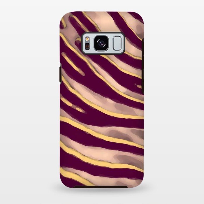 Galaxy S8 plus StrongFit Minimal tiger print stripes brown neutral by Oana 